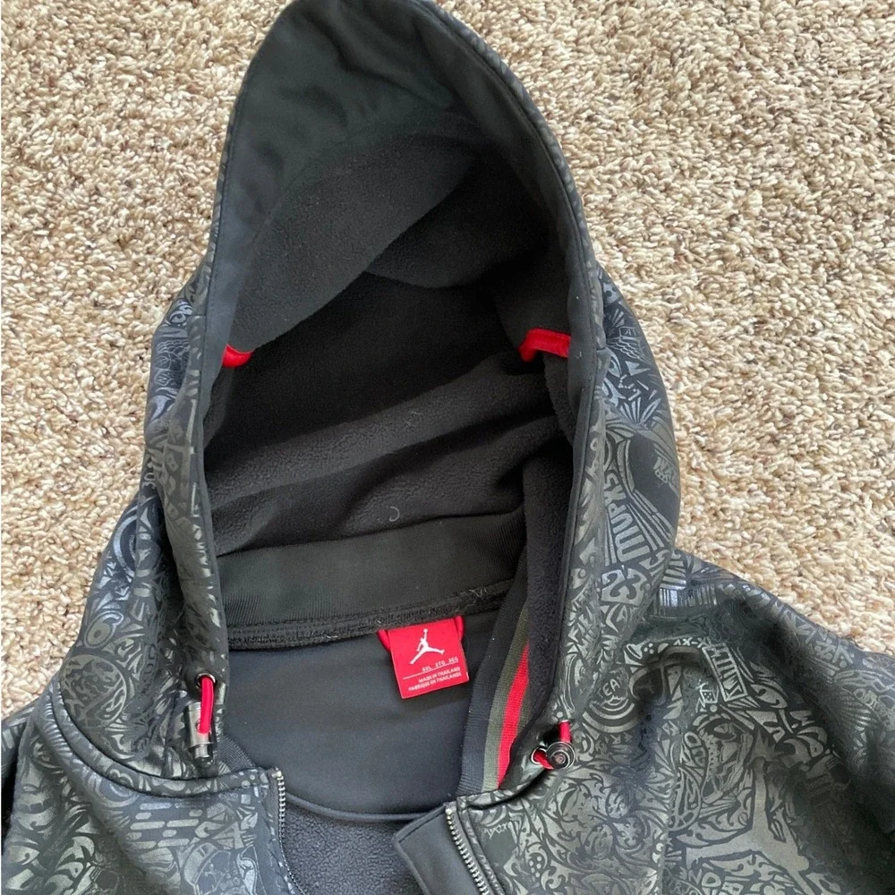 Jordan Mens 3XL Full Zip Hoodie Black Graphic Red Label Sweatshirt Urbancore‎